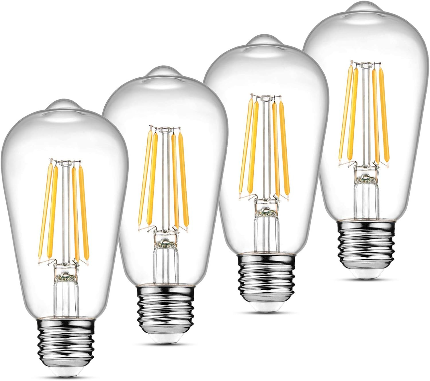 Vintage LED Edison Bulbs, 6W, Equivalent 60W, Non-Dimmable, High Brightness Warm