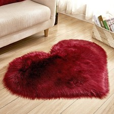Hochflor Herz Mat Weich Fellteppich Kunstfell Langflor Waschbar Shaggy Teppich