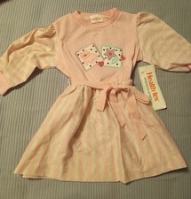 CLEARANCE GIRLS DRESS 3T PINK WHITE VINTAGE NWT