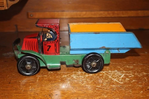 Antique MARX MACK DUMP TRUCK Tin Litho Wind Up Toy