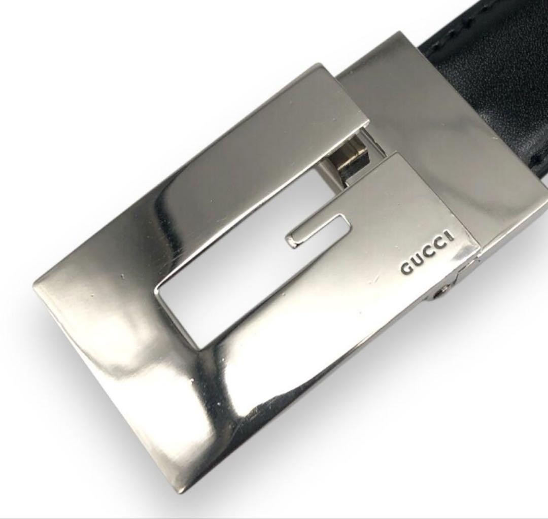 GUCCI G-Buckle Reversible Belt in Silver Black and Brown