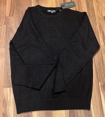 Slate&Stone black popcorn stitch crewneck sweater for men Size M