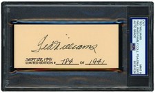 Ted Williams Signed 2x5 Cut Signature Red Sox Auto Mint 9 LE #/1941 PSA/DNA