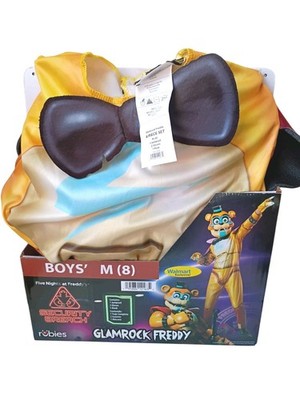 Rubies Jumpsuit Five Nights Freddy s Boys Glamrock Birthday Costume 4 Pcs Sz 8 M