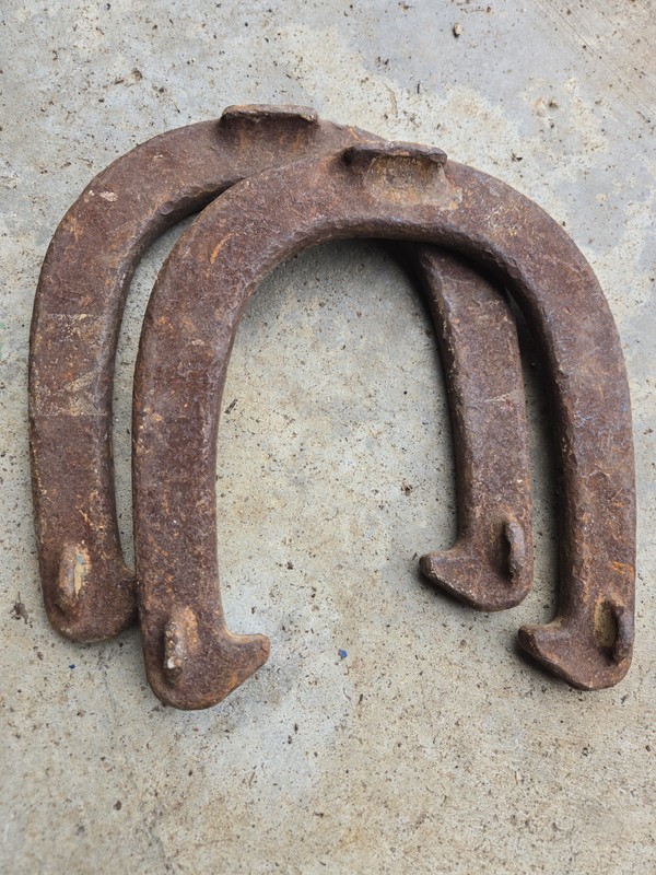 Pair Vintage Forged Steel Sportcraft Horse Shoe Set of 2 