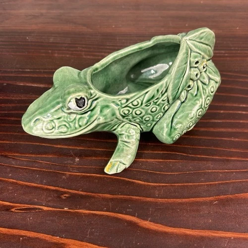 Vintage Collectible Retro McCoy USA Green Frog Planter – Mid Century Pottery