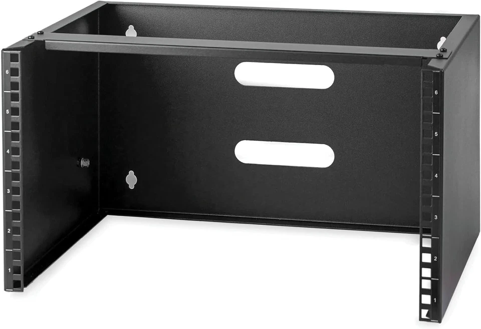 Compact 6U Wall Mount Network Rack - 44 lbs Capacity, Includes M6 Screws & Nuts - Image 3 of 4
