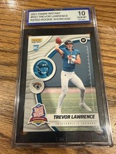 TREVOR LAWRENCE 2021 PANINI INSTANT 1ST GRADED 10 SHOWCASE RATED ROOKIE CARD RS1. rookie card picture