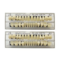 56 Pcs False Teeth Fake Teeth 2 Sets Synthetic Resin Dental Tooth, Upper Lower