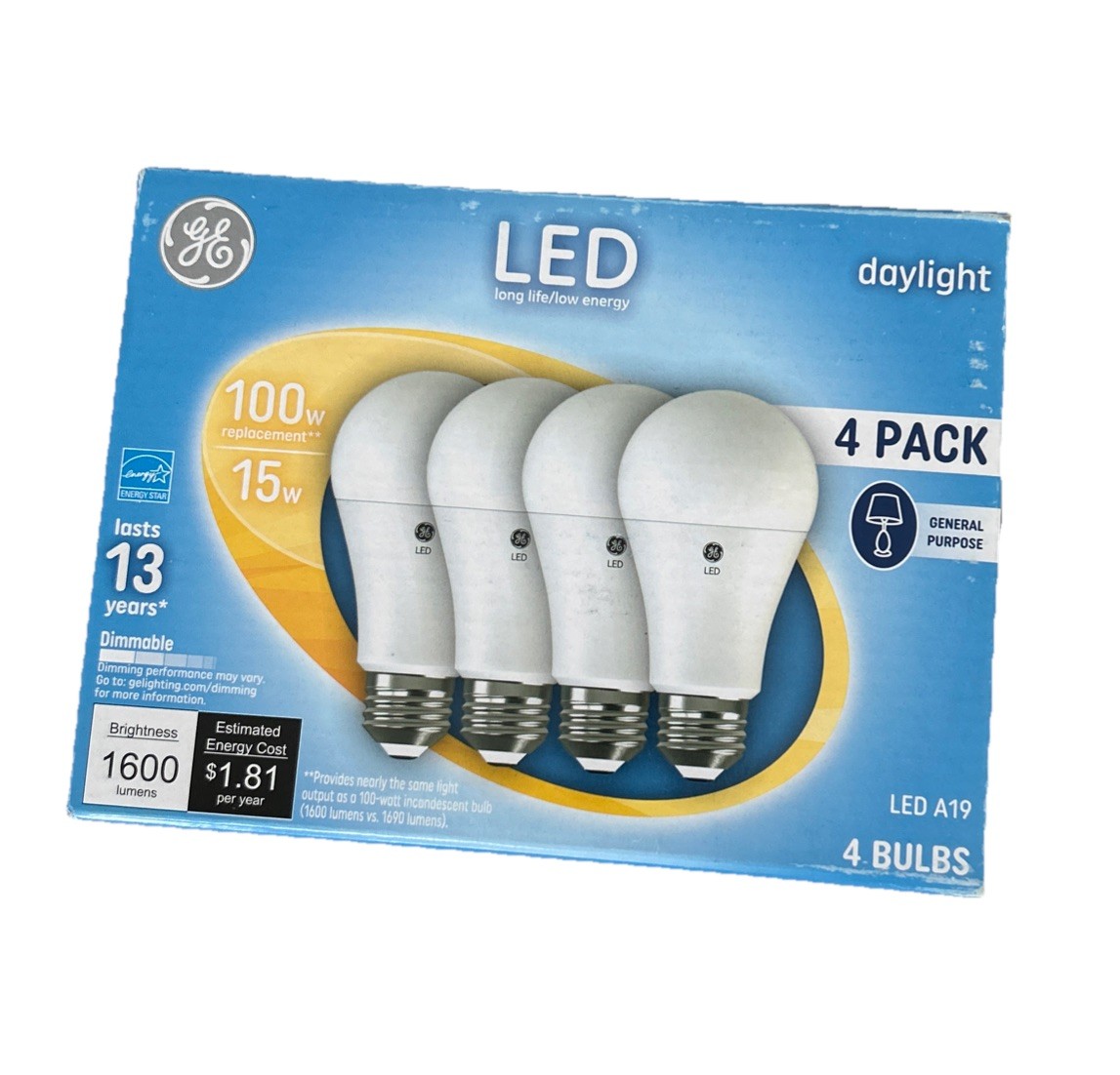 New - GE (4-pack) Daylight LED 100W Replacement Indoor Gener
