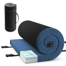 Memory Foam Camping Mattress w/Anti-slip Bottom Travel Bag for Outdoor Sleeping