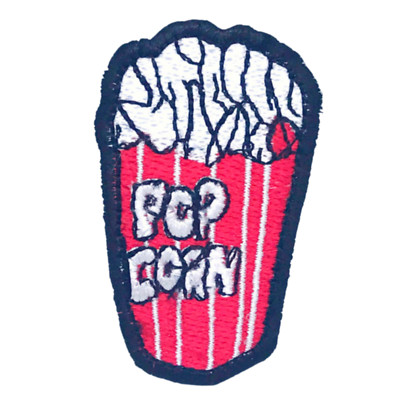 Bestickter Aufnäher Popcorn Karamell Butter Fast Foods zum Aufbügeln/Aufnähen