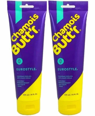 PACELINE 2PACK Chamois Butt'r Eurostyle Cooling Cream Butter Bike Cycling Shorts 8oz Tube