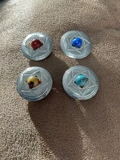 Western Theme Silver  Button Covers