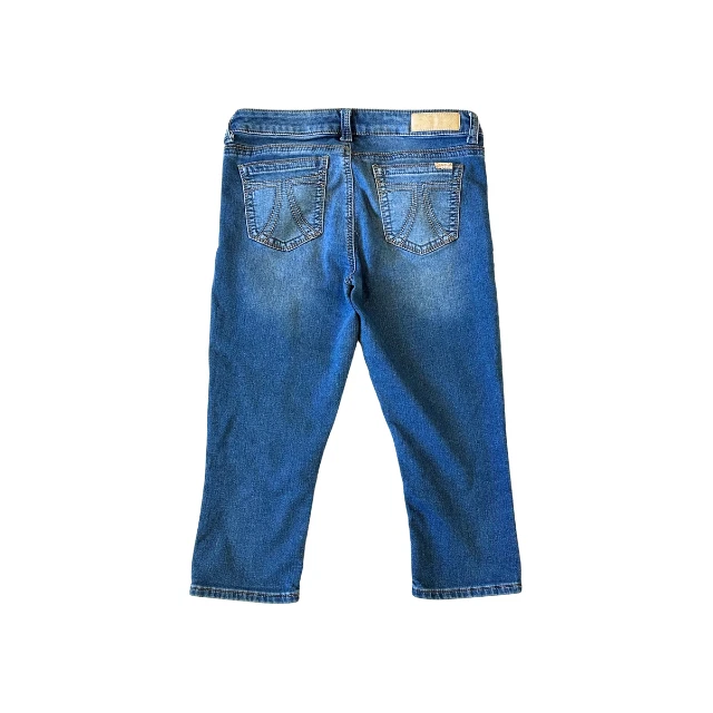 Pantalones de mezclilla Seven7 Capri desgastados bolsillos bordados azules para mujer talla 12 Foto 4 de 4