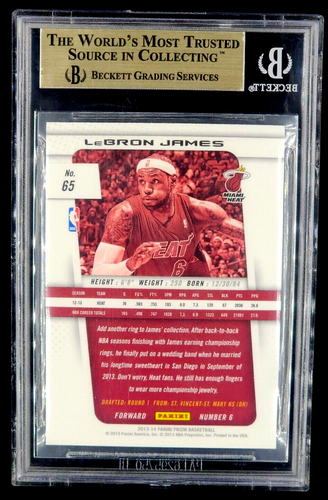 2013 2013-14 Panini Prizm #65 LeBron James Cleveland Cavaliers BGS 9.5 Gem Mint - Picture 2 of 10