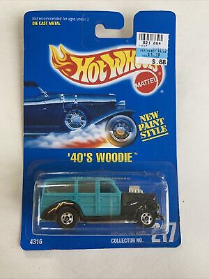 Hot Wheels Blue Card ‘40’s Woodie #217 BW Mint On Card