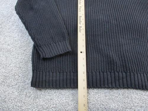 Covington Pullover Quarter Zip Mens XXL Knit Black Ribbed Cotton Long Sleeve - Picture 8 of 9