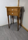 Antique Rustic Federal Sheraton Shaker Style 2-Drawer Side Table Nightstand B62