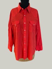 Sheplers Mens Shirt Red Country Western Pearl Snap Long Sleeve 16 1/2 -33
