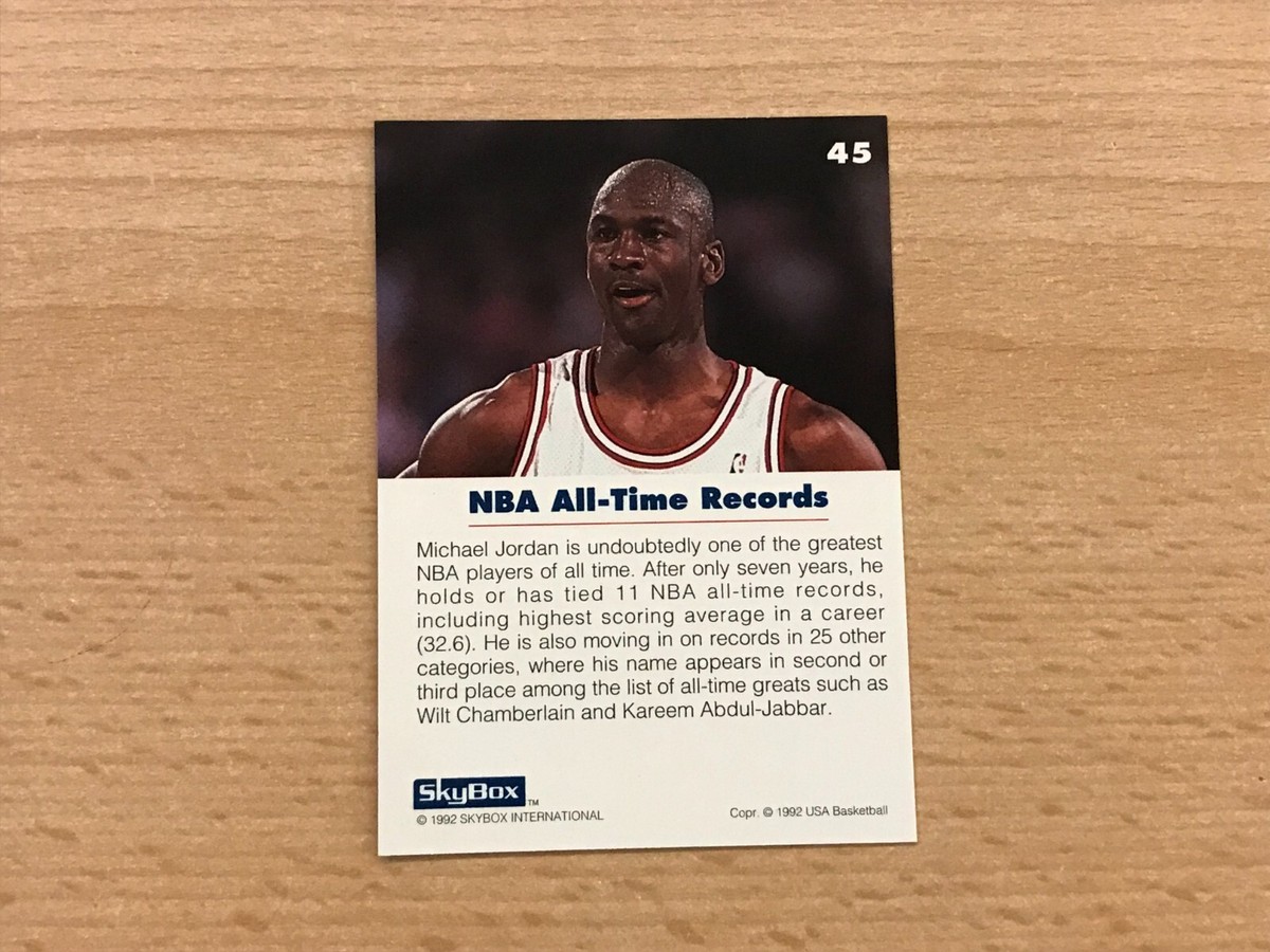 1992 Skybox NBA All-Time Records Michael Jordan #45