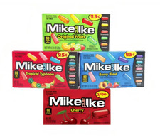 Mike Ike Candy Assortment - 4 Fruit Flavors - Original, Cherry, Tropical,Berry