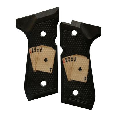 Dead Mans Hand on Black Custom Beretta 92 96 M9 Grips