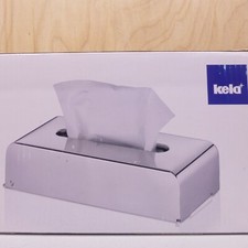 KELA Faber Facial Tissue Holder Box Cover Polished Stainless Steel Metal Silver