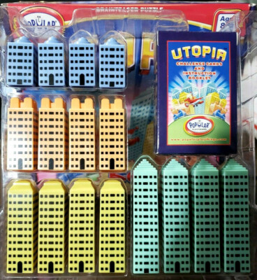 Utopia Brainteaser Puzzle Game Replacement Parts Buildings Rules & SEALED cards 