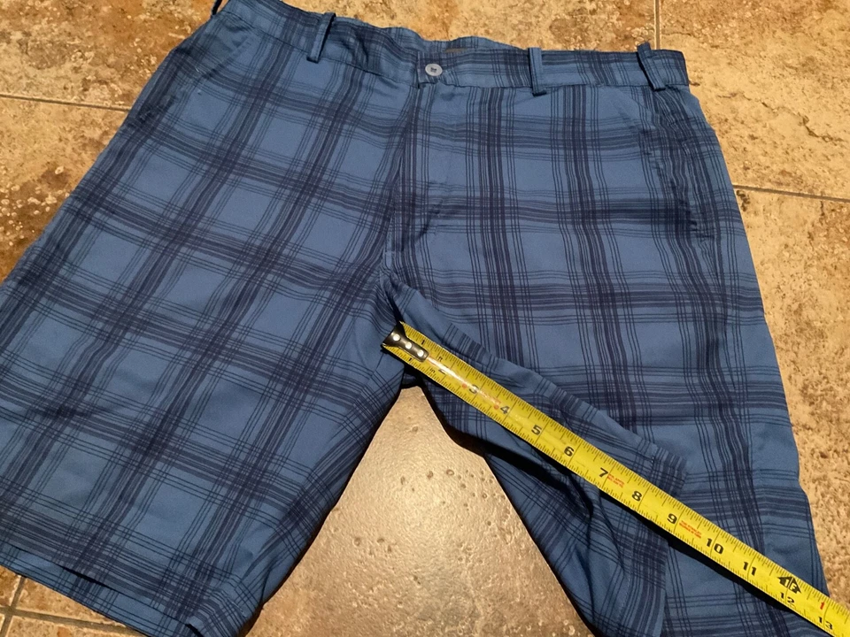 ANTIGUA 高尔夫 PLAID 性能短裤(男式 34 码)蓝色预穿 — 第 3/4 张图片