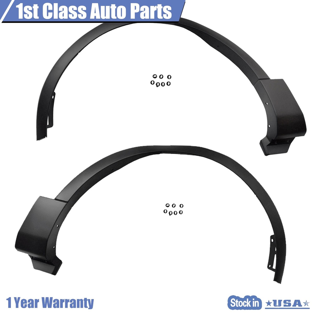 Transmotor2013 Pair Fender Flares For 2016-2019 Ford Explorer - Black Smooth Finish