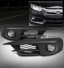 FOR 16-18 HONDA CIVIC 2/4DR BUMPER DRIVING CHROME FOG LIGHTS W/BEZEL+SWITCH PAIR