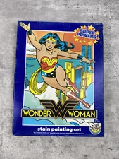 Vintage 1984 Wonder Woman Stain Painting Set Craft Master Super Powers Sealed