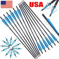 Archery 12pcs 20" Hunting Crossbow Bolts OD 8.8 /OR Broadheads Half Moon Nock