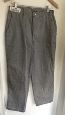 Chef Works Elastic Waist Restaurant chefs cooks checkered pants w zipper 32 M