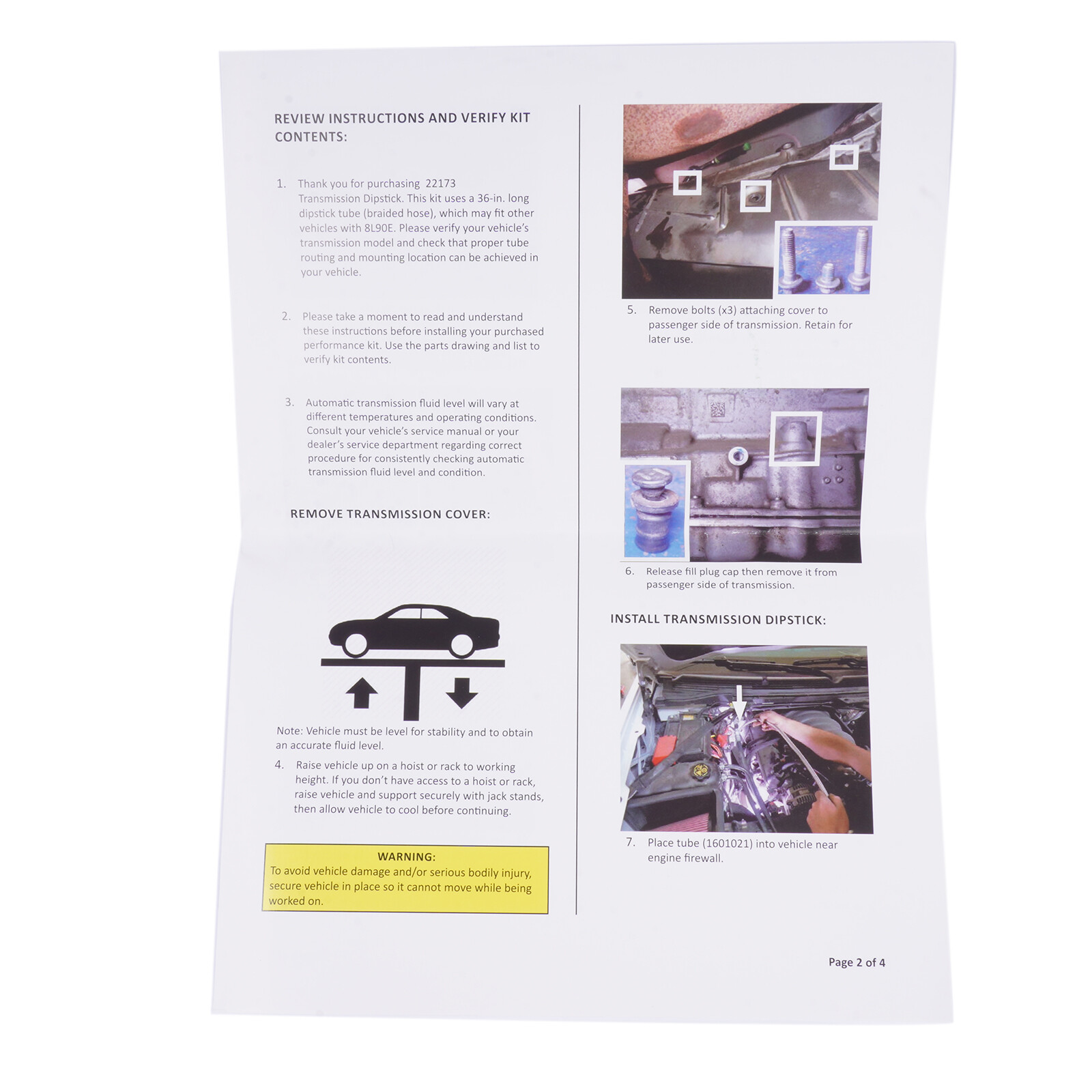 22173 Locking Automatic Transmission Dipstick Tube for 2015-24 GM 8L90E/8L45E