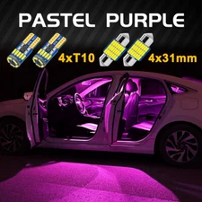 8pcs Purple LED Interior Lights Bulbs Kit Map Dome License Plate Lamps T10 31mm