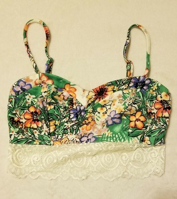 white flower bralette