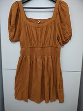 Old Navy Dress Womens L Chaparral Mini Waist Defined Puff Sleeve Smocked Stretch