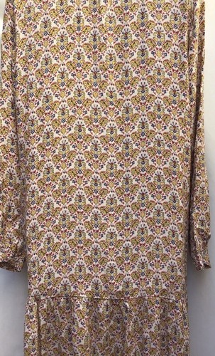 New Next Size 12 Yellow Red Paisley Print Relaxed Shirt Midi Maxi Dress Work - Picture 18 of 20