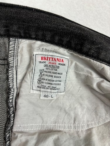Vintage Mens Brittania Jeans W40 Dark Wash Straight Leg High Rise Pants - Picture 9 of 9