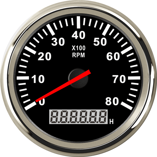 85mm Marine Tachometer LCD Hourmeter Boat Car Truck 8000RPM Tacho Meter Gauge - Picture 2 of 8
