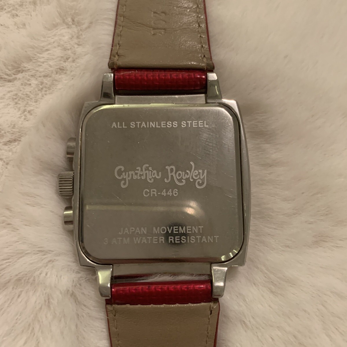 rare vintage cynthia rowley watch cherry red leather | eBay