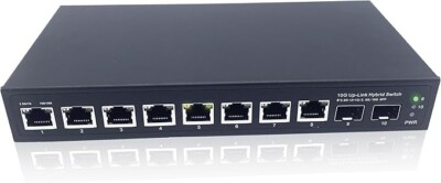 Switch 10Gb Unmanaged 2 Ports SFP+ 8x RJ45 2.5G Plug & Play Freebox Livebox NAS