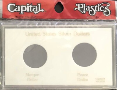 WHITE Capital Plastic Holder For Morgan & Peace Dollar Coins Meteor 4x7 Storage