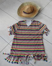 Meksyk Meksykański ponczon Męski Chłopięcy Jeden rozmiar Zestaw Sombrero Kapelusz Karnawał