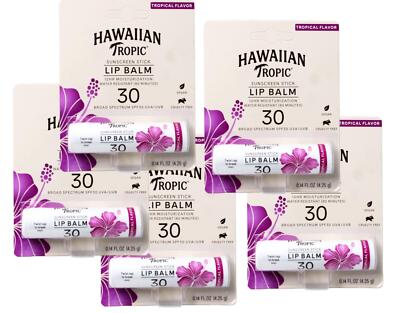 Hawaiian Tropic Tropical Lip Balm SPF 30, 0.14 oz - 5 Pack