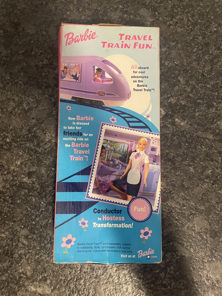 2001 年芭比旅行火车趣味娃娃指挥和女主人美泰全新带盒 — 第 3/4 张图片