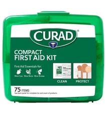 CURAD Compact First Aid Kit, 75 Pieces/Kit