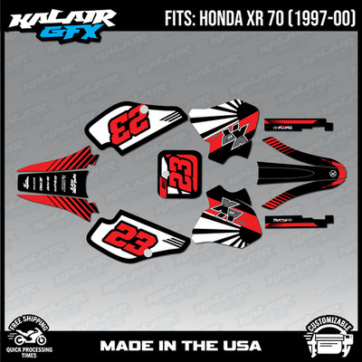 Graphics Kit for HONDA XR70 (1997-2000) XR 70 FH-Red